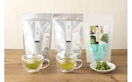 中山吉祥園 八女茶3種セット【水出し・朝露・抹茶クランチ】 八女茶