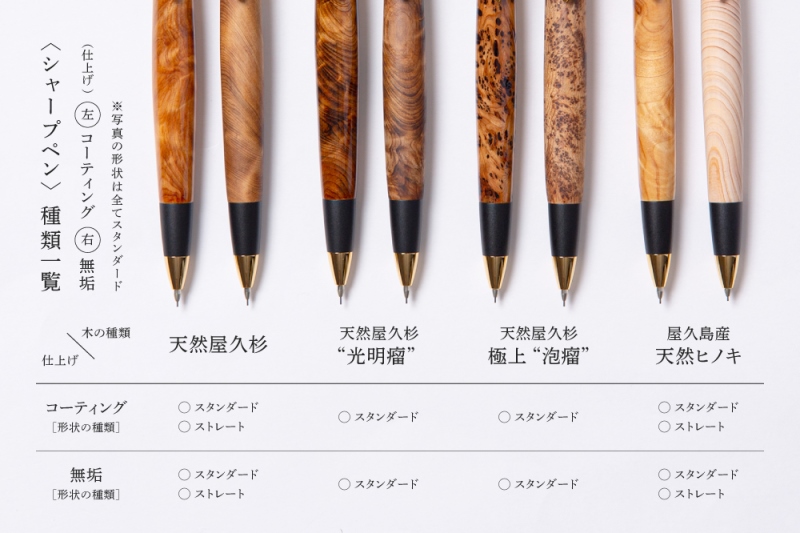 天然屋久杉【極上泡瘤】無垢シャープペンシル(0.5mm)1本 〈 文具