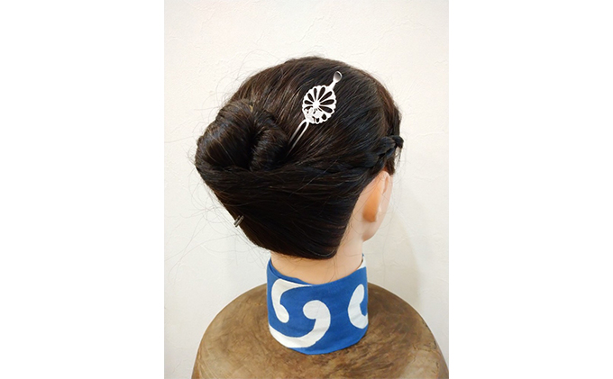 かんざし 平打ち簪 菊 かざり工芸三浦 髪飾り ヘアアクセサリー 和装
