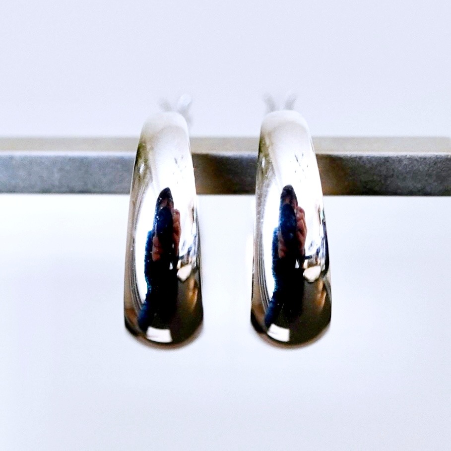 Pt900 プラチナ 地金 フープ ピアス (直径15mm) 保証書付 KO-0058