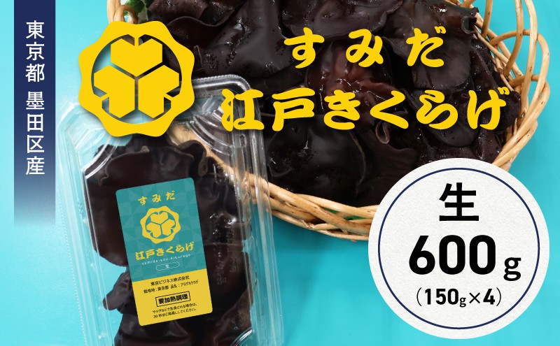 東京都墨田区産 生キクラゲ600g（150g×4パック） 食品 野菜 きのこ