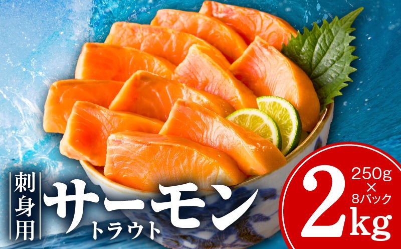 kgp0049-1 お刺身用 サーモン トラウト 2kg【小分け 約250g×8P