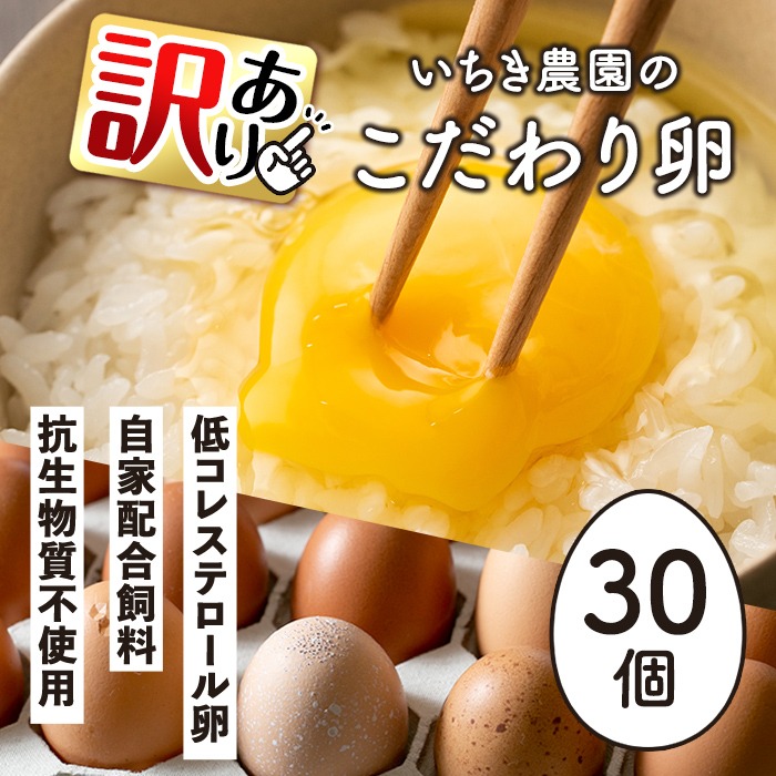 isa317 《訳あり・毎月数量限定》いちき農園のこだわり卵(計30個・15個