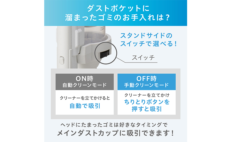 掃除機 スティッククリーナー daspo コードレス SCD-190P-W ホワイト