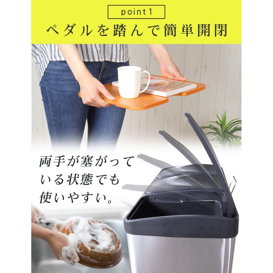 【新品】ステンレス ダストボックス 45L 分別 3分別 ふた付き ペダル開閉式 45リットル 大型 分別ごみ箱 大容量 縦型 キッチン リビング おしゃれ Sunruck ゴミ箱 45リットル 15L×3 分別 ペダル ステンレス 蓋付き ペダル開閉式
