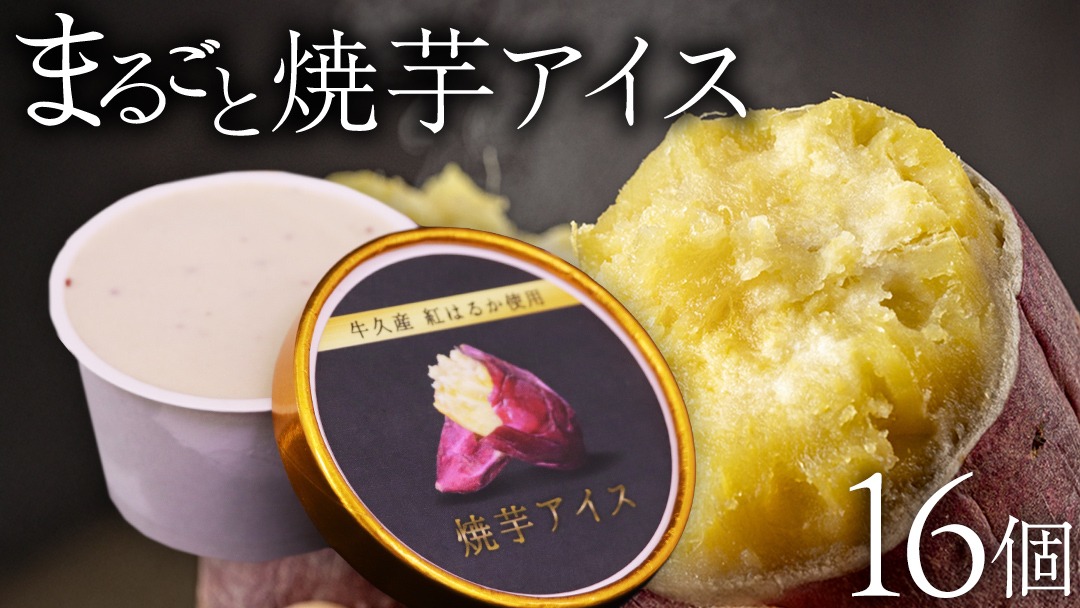 牛久市産 紅はるか 使用 焼き芋アイス 16個 入り アイスクリーム