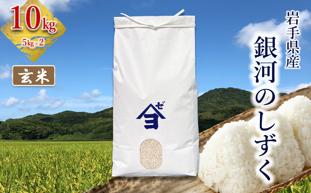 岩手県産銀河のしずく 10kg(5㎏×2） 玄米 【2587】（岩手県花巻市