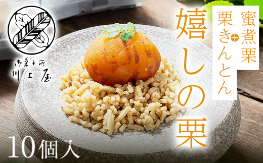 御菓子所 川上屋 栗菓子 嬉しの栗10個入 F4N-1896（岐阜県中津川市