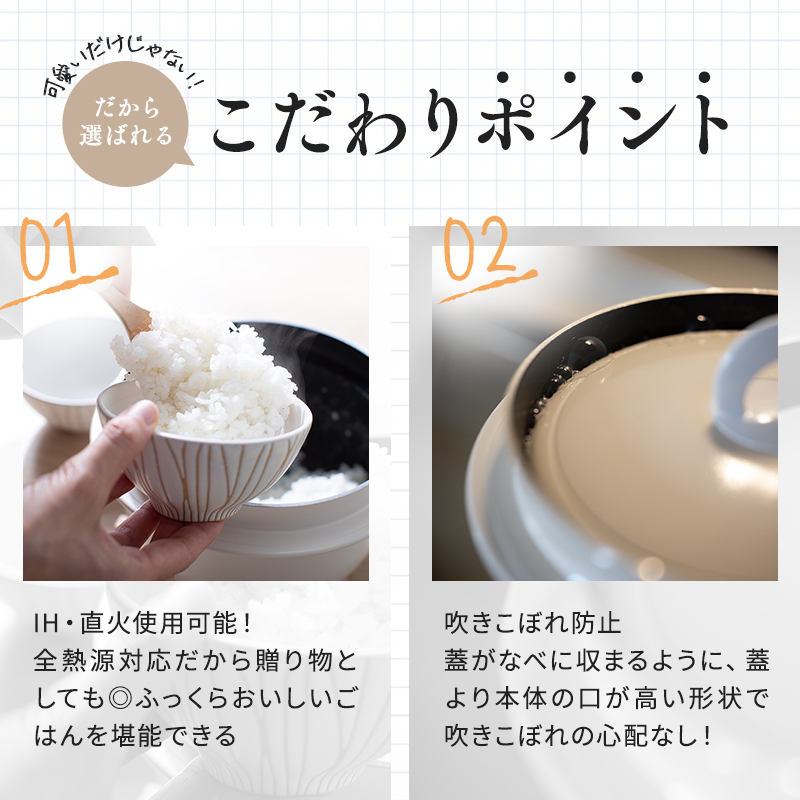 炊飯鍋 3合 ガス・IH対応 釜 炊飯 鍋 キッチン フッ素樹脂加工 アサヒ