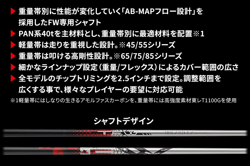 バシレウス] フェアウェイ用カーボンシャフト Basileus TFW 55-S