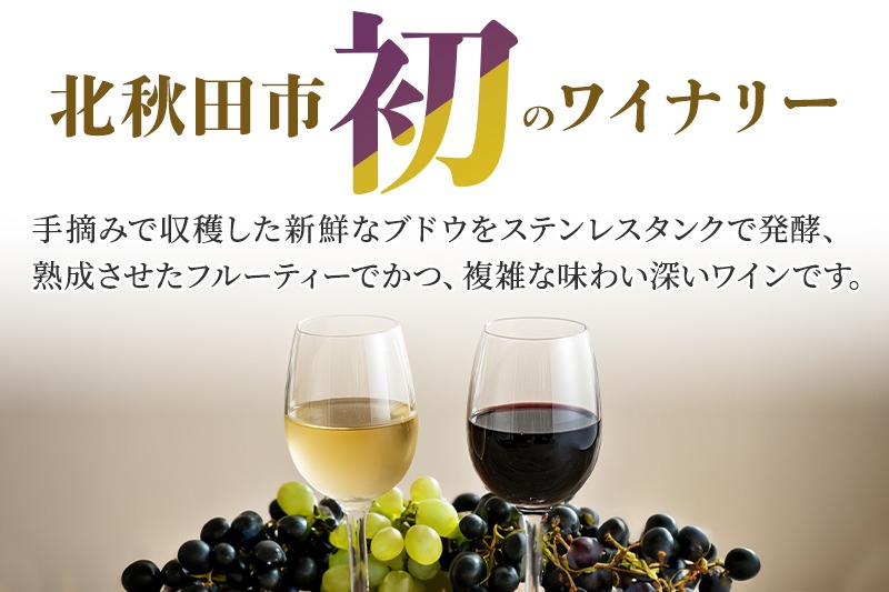 あきた野ワイナリー 日本ワイン 赤白2本セット (各750ml) 国産