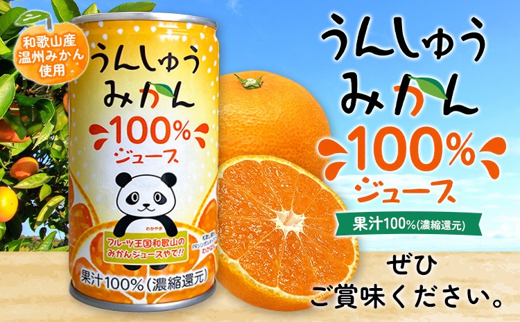 うんしゅうみかん 果汁100%（濃縮還元）ジュース 30缶 190g/1缶 南海果