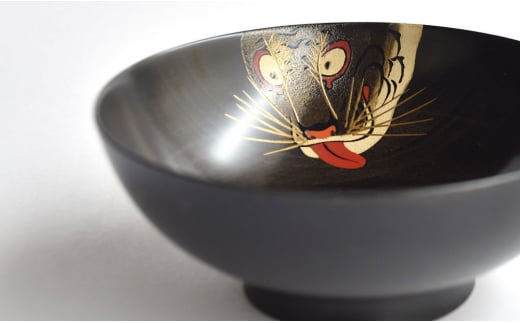 山中漆器 干支 蒔絵盃 干支盃 寅 黒摺 とら 酒器 盃 蒔絵 漆器 父の日