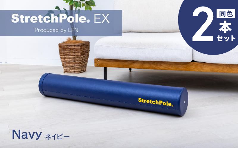 100F076 【LPN社製】ストレッチポールEX ネイビー 2本セット【正規品
