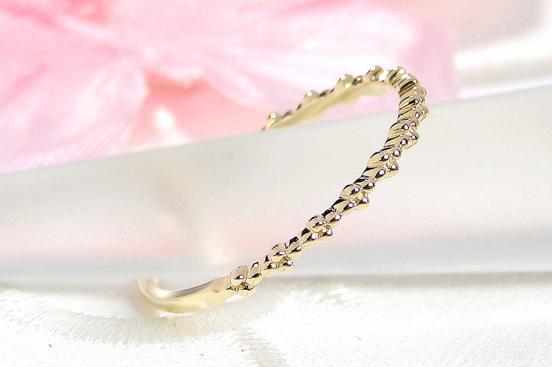 フラワーデザイン 10Kリング K10YG】 フラワーデザイン リング EmR0127-18Y SWAV023（山梨県