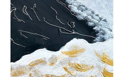 富士山溶岩パワーアート「開運黒富士と昇雲」（山梨県富士吉田市
