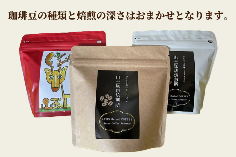自家焙煎珈琲豆おまかせ3種類（100g×3袋）300g（BA001）（茨城県取手市