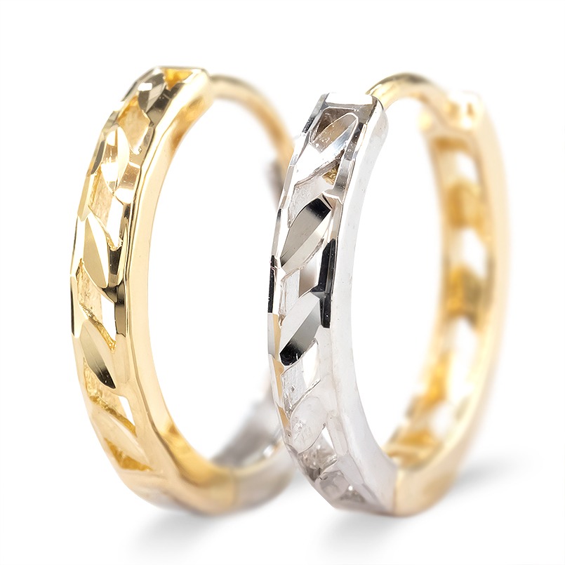 18金 フープ ピアス 18k フープピアス シンプル ゴールド 透かし