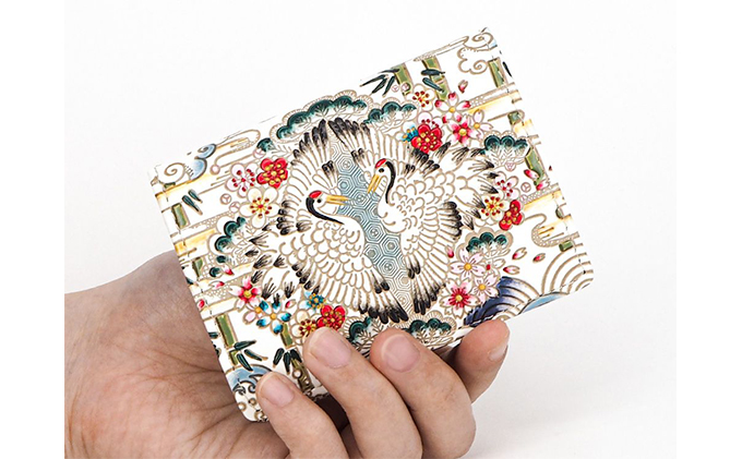 文庫屋大関】箱まち小銭入れ むかい鶴【皮革工芸品】 ファッション小物