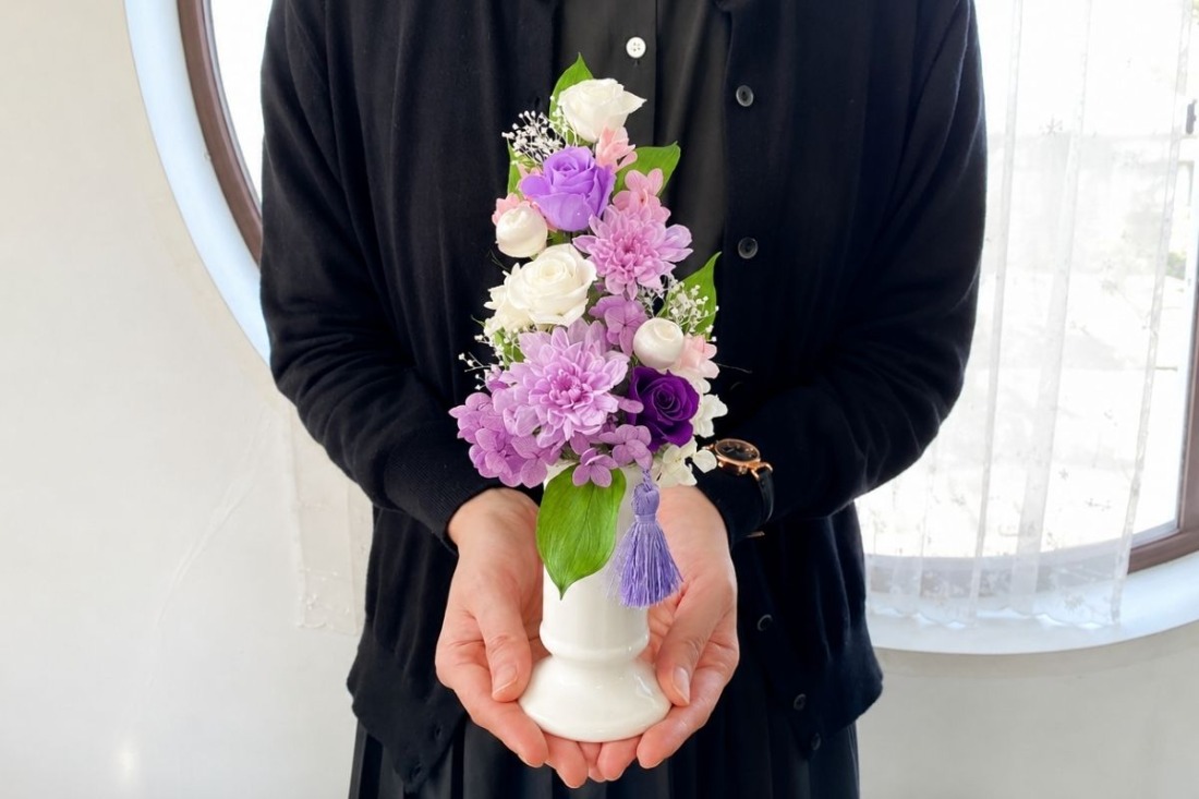 プリザーブドフラワー【美咲 紫】【埼玉県 春日部市 シュガーパイン 仏