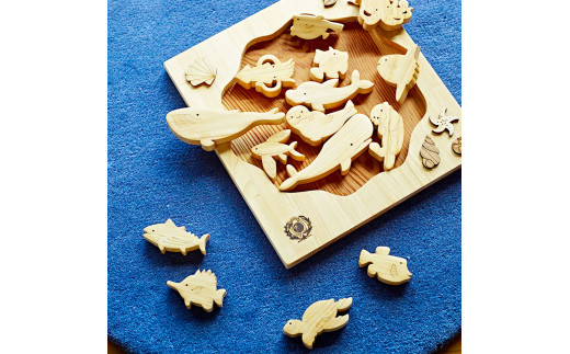 YKS034 山のくじら舎 海パズル 木製 玩具 知育玩具 おもちゃ パズル