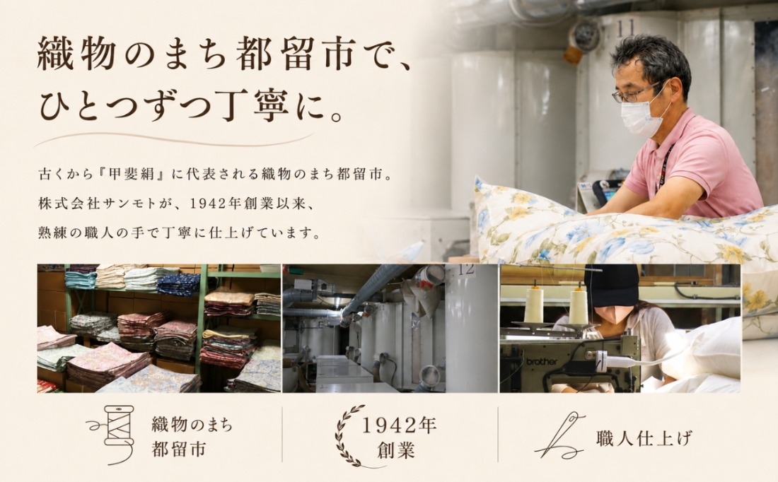 織物のまち都留市で ひとつずつ丁寧に サンモト