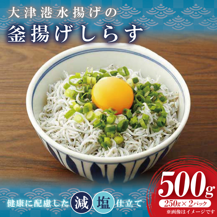 大津港水揚げの釜揚げしらす 500g(250gx2パック)【シラス しらす丼