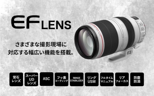 レンズEF100-400mm F4.5-5.6L IS II USM>3ヶ月以内に順次出荷【c1024_ca】 キヤノン キャノン Canon  一眼レフ カメラレンズ 手ぶれ補正 手ブレ補正 望遠 広角 ズームレンズ EFマウント 100-400mm 風景 スポーツ撮影 静音 防滴 防塵  宮崎県 高鍋町（宮崎県児湯郡高鍋町 ...