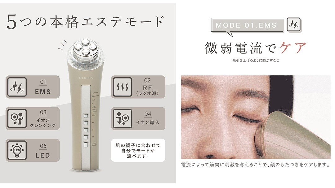 美顔器　LINKA フェイシャルトリートメント LINKA リンカ 複合美顔器 マルチフェイシャルトリートメント RM5