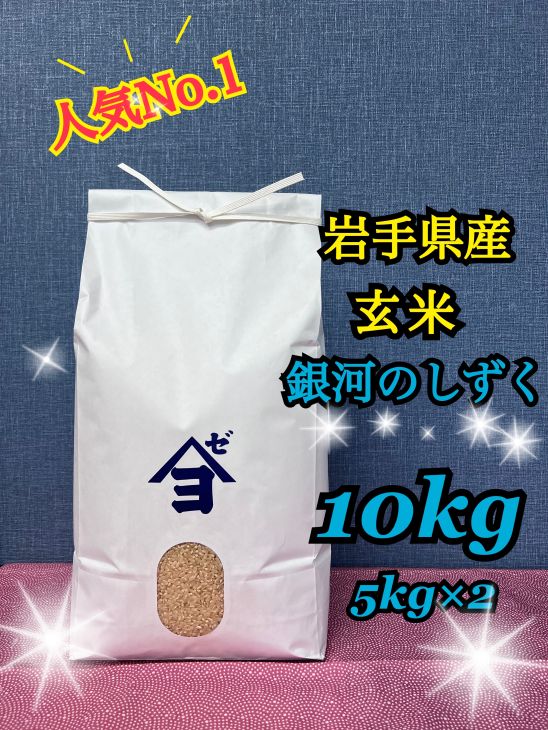 米　6月2日数量限定！白米【岩手県産銀河のしずく10kg】 (5kg×2) 岩手県産銀河のしずく 10kg(5㎏×2） 玄米 【2587】（岩手県花巻市