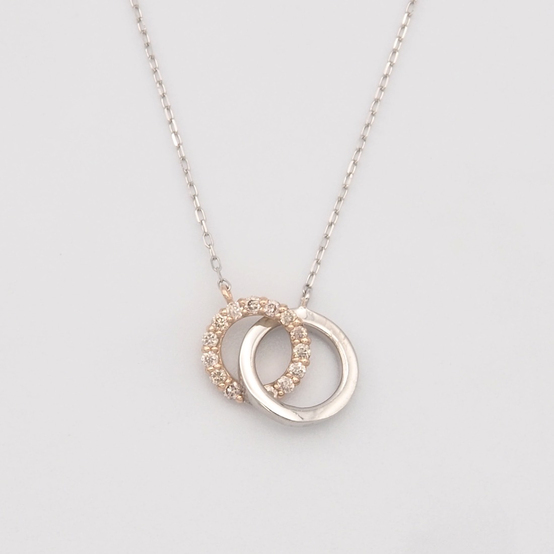 PT900/K18PG/PT850 0.07ct ダイヤモンド ペンダントネックレス HH