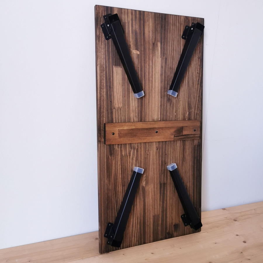 天然木 折りたたみ ローテーブル ダークブラウン 90×45cm 1台 完成品