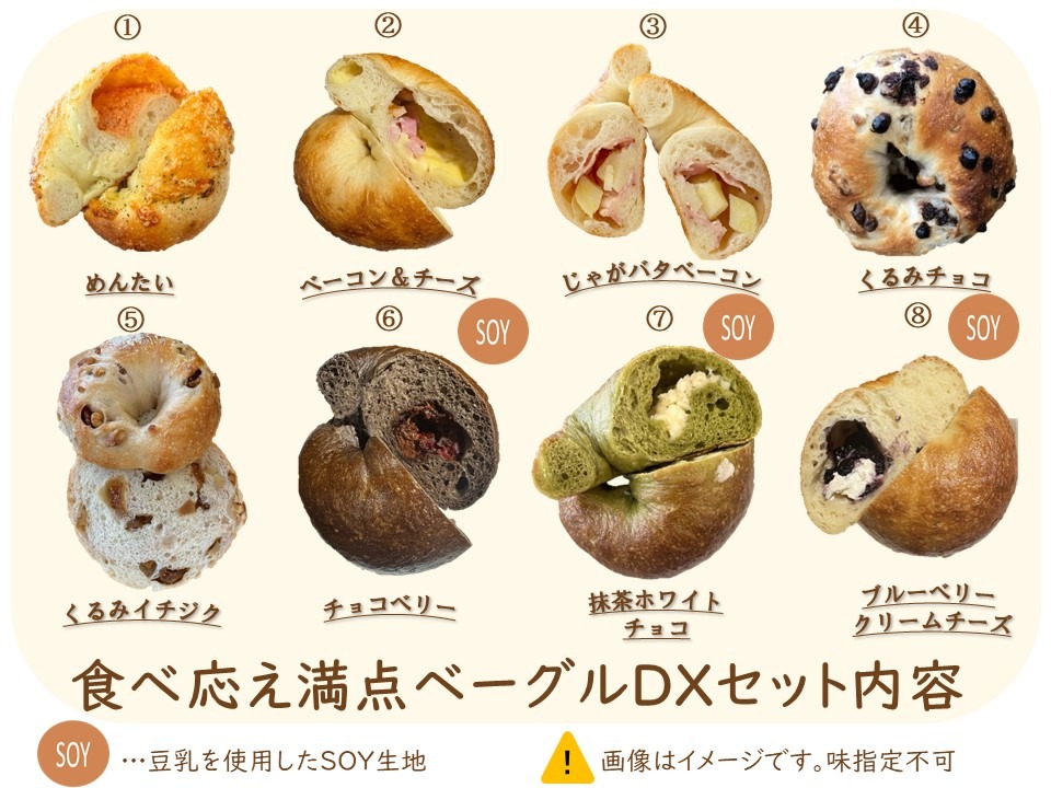 ゆさひみベーグルの食べ応え満点ベーグルDXセット（愛知県津島市