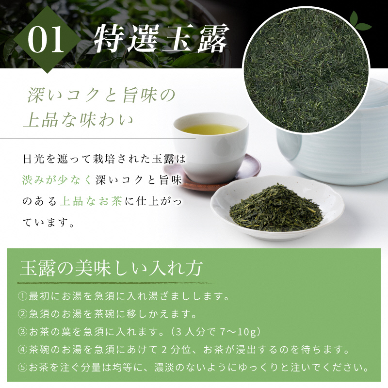宇治茶 特撰玉露・特撰煎茶飲み比べセット 100g×2缶〈お茶 茶 煎茶