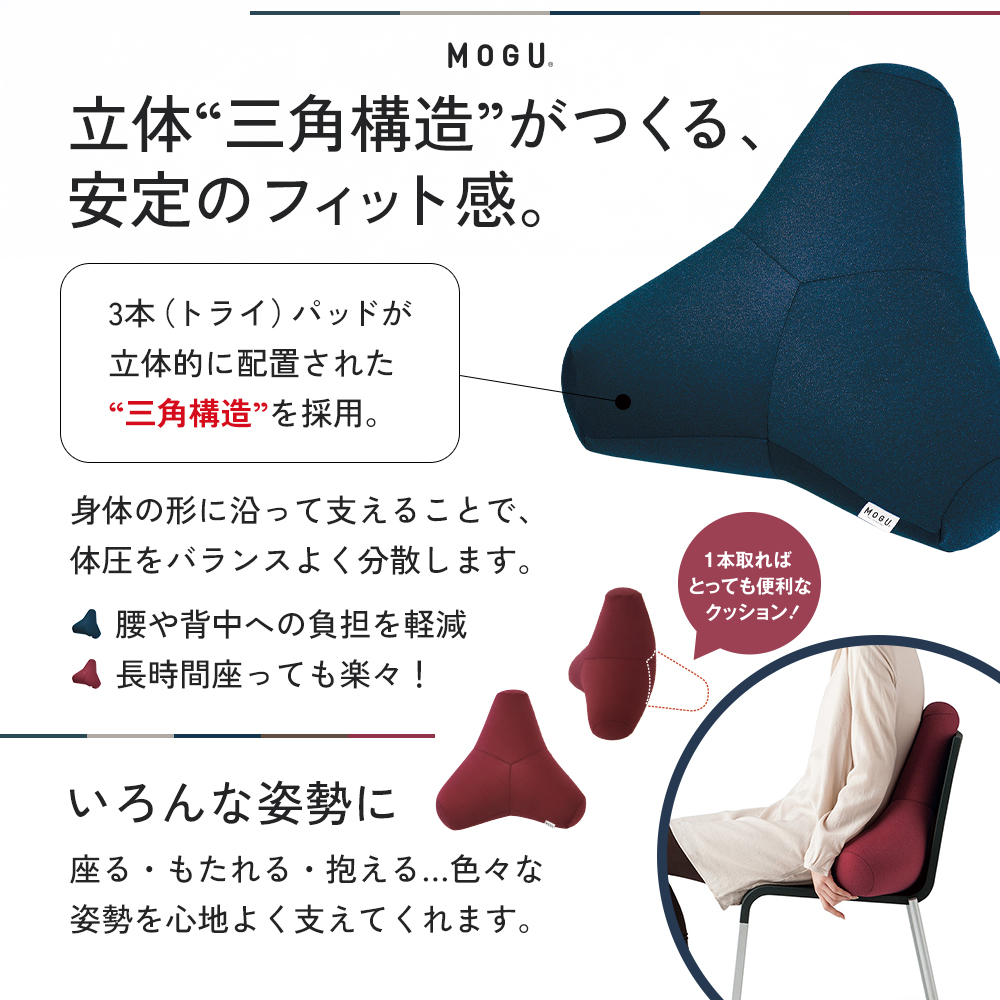 クッション MOGU モグ プレミアム トライパッドクッション 日本製 