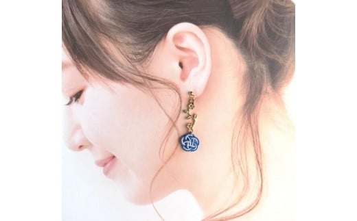 瑠璃色＊ 『花時』アシンメトリーピアス/水引ピアス AM00318（京都府