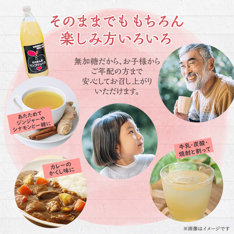山ノ内町産サンふじ使用！りんごジュース 1000cc×3本セット 果汁飲料