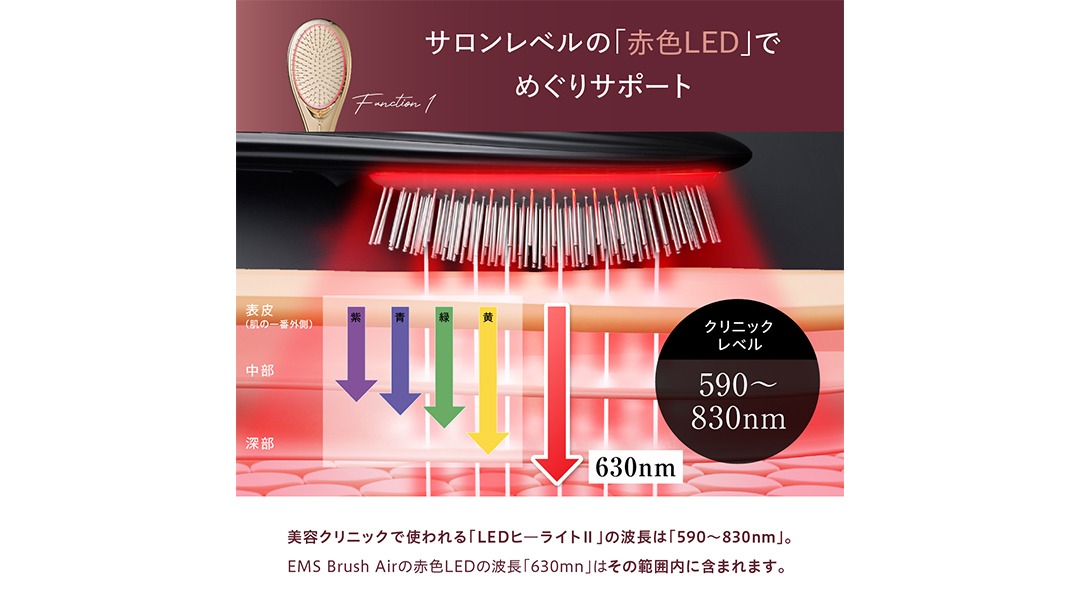 LEDクッションブラシ ピンクゴールド ギフト用 WAVEWAVE EMS Brush Air クッションブラシ ピンクゴールド EMS ブラシ