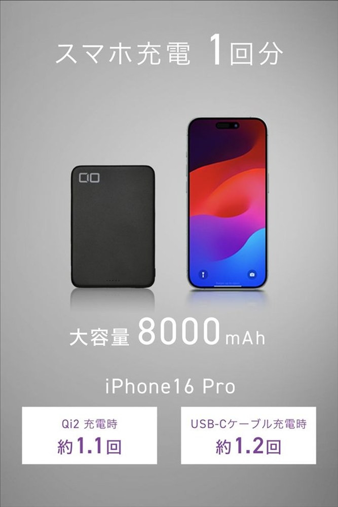 CIO モバイルバッテリー 8000mAh SMARTCOBY SLIM II Wireless 2.0 8K