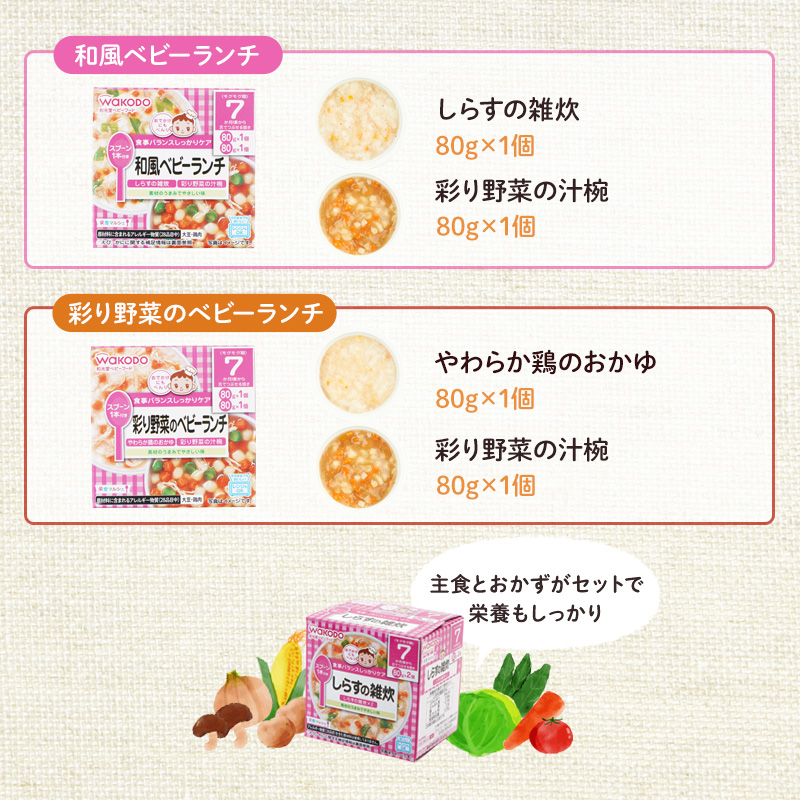 【処分価格◎早い者勝ち】WAKODO 111食分(R8.5月6月7月賞味期限) 9月30日受付終了】和光堂 栄養マルシェ 5種6個 詰合せ （7か月頃