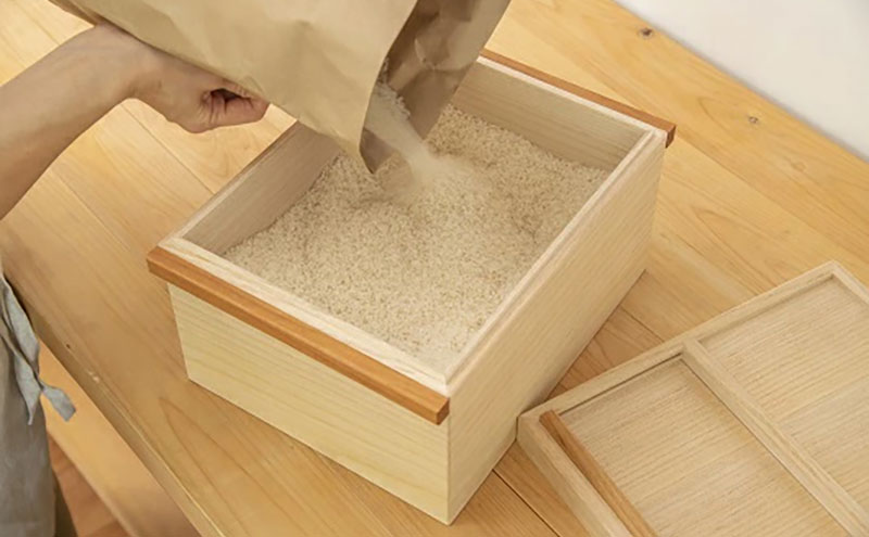 国産桐の米びつ 5kg 木製 桐 収納 木箱 桐箱 収納 ストック ストッカー