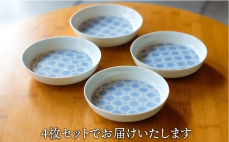 有田焼 和紙染 幾何学紋 （ 八角皿 ）2枚 セット 《糸島》【伊都桃山窯