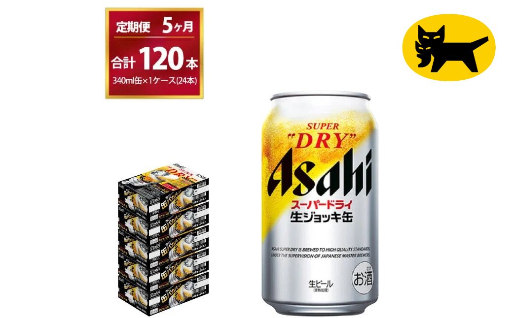 5ヶ月定期便】生ジョッキ缶（合計120本）340ml × 毎月1ケース ( 24本入