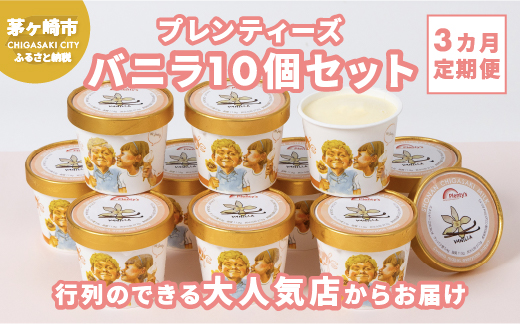 3ヵ月定期便 プレンティーズ バニラ 10個セット アイス アイスクリーム