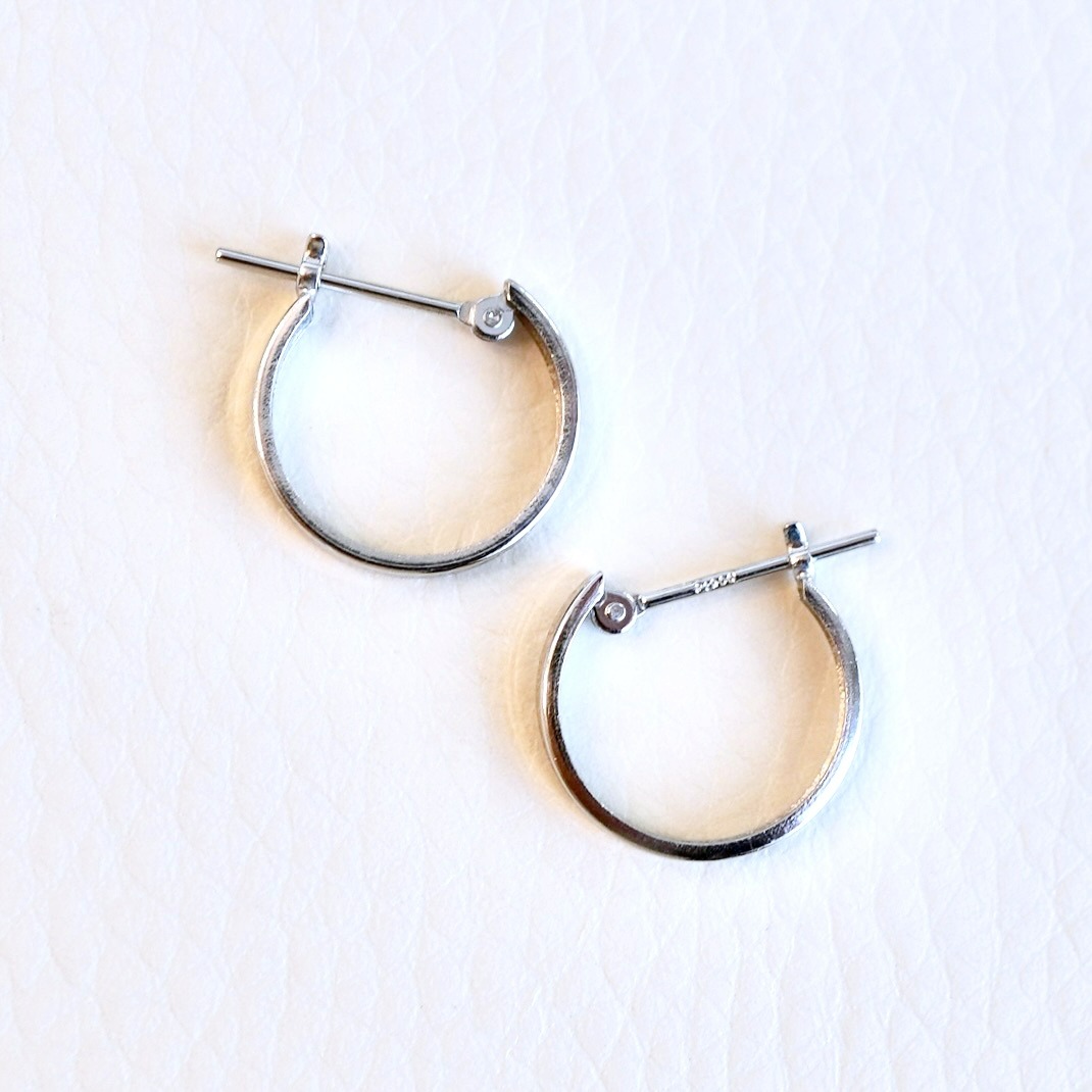Pt900 プラチナ 地金 フープ ピアス (直径13mm) 保証書付 KO-0021