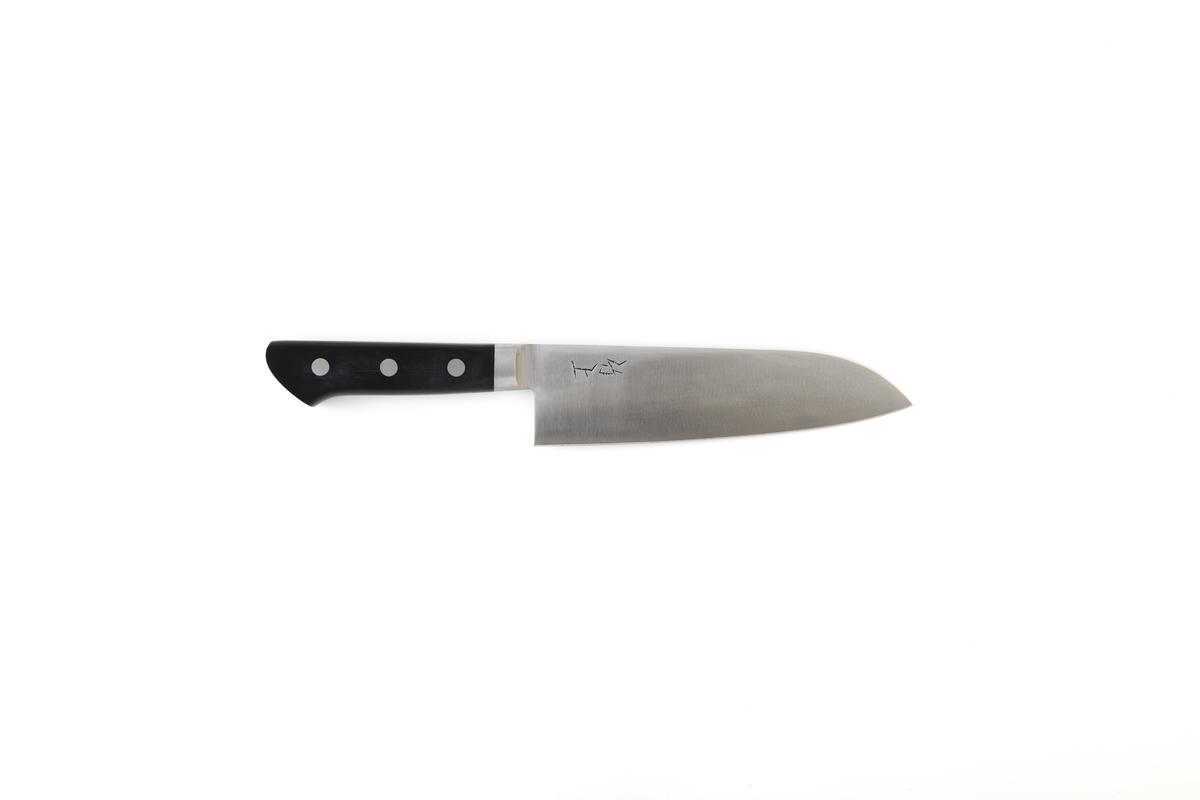 京都 食道具竹上】 三徳包丁 17.5cm （万能使い用 全鋼タイプ）食道具