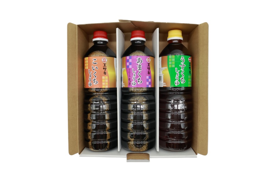 AJ476 醤油 (甘口1L・濃口1L・淡口1L）3本セット [ 醤油 しょうゆ 甘口