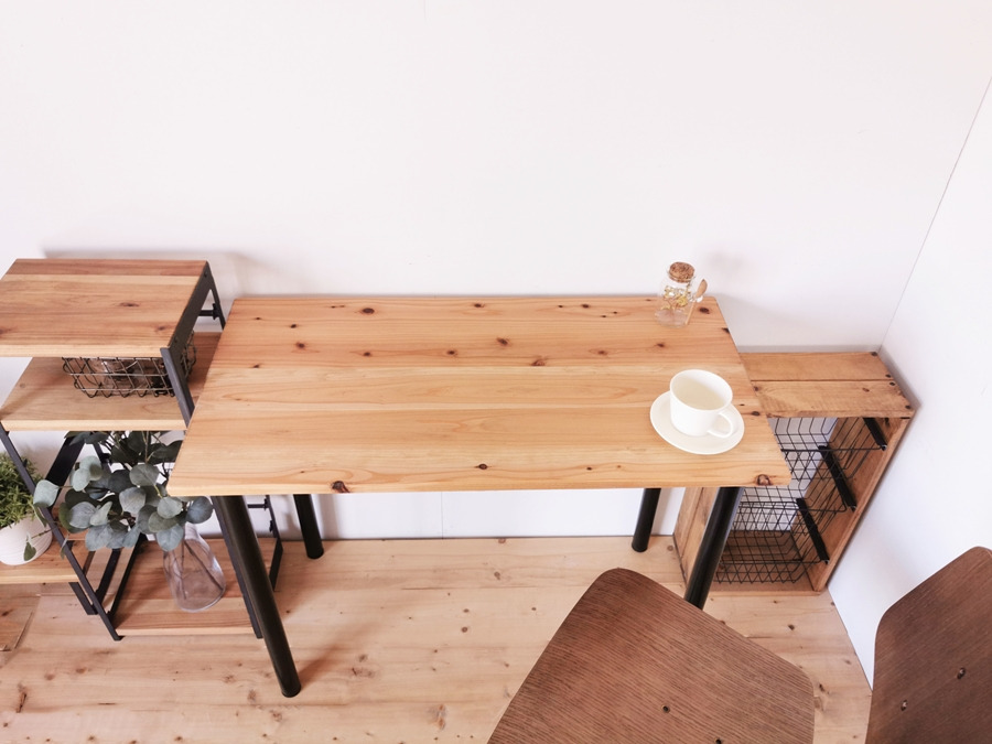 無垢材 デスク組立 工具不要 ワークデスク 1000×500｜新星金属製作所