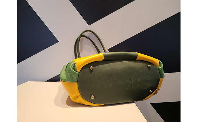 トートバッグ レザー 本革 国産牛革 アボカド パッチワーク 幅45cm 高