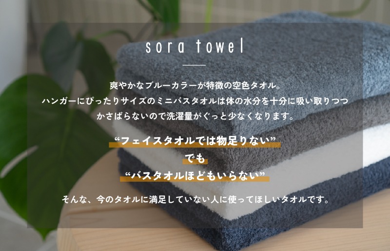 G5691 【スピード発送】soraミニバスタオル6枚セット（ホワイト/ブルー